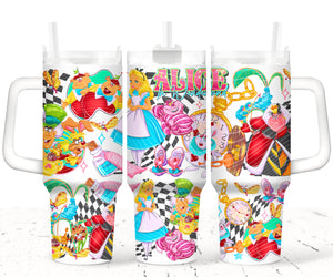40oz Whimsical Fantasy Tumbler with Lid & Straw – Colorful Wonderland-Inspired Drinkware