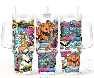 40oz Halloween Town Tumbler with Lid & Straw – Spooky Fall Vibes Drinkware